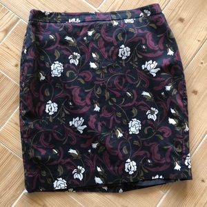 Loft Floral Pencil Skirt